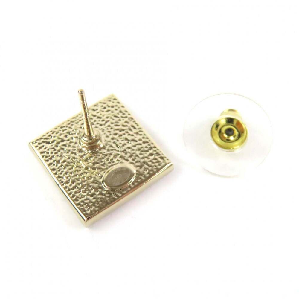 CHANEL Authentic White Logo Earrings - Picture 5 of 6